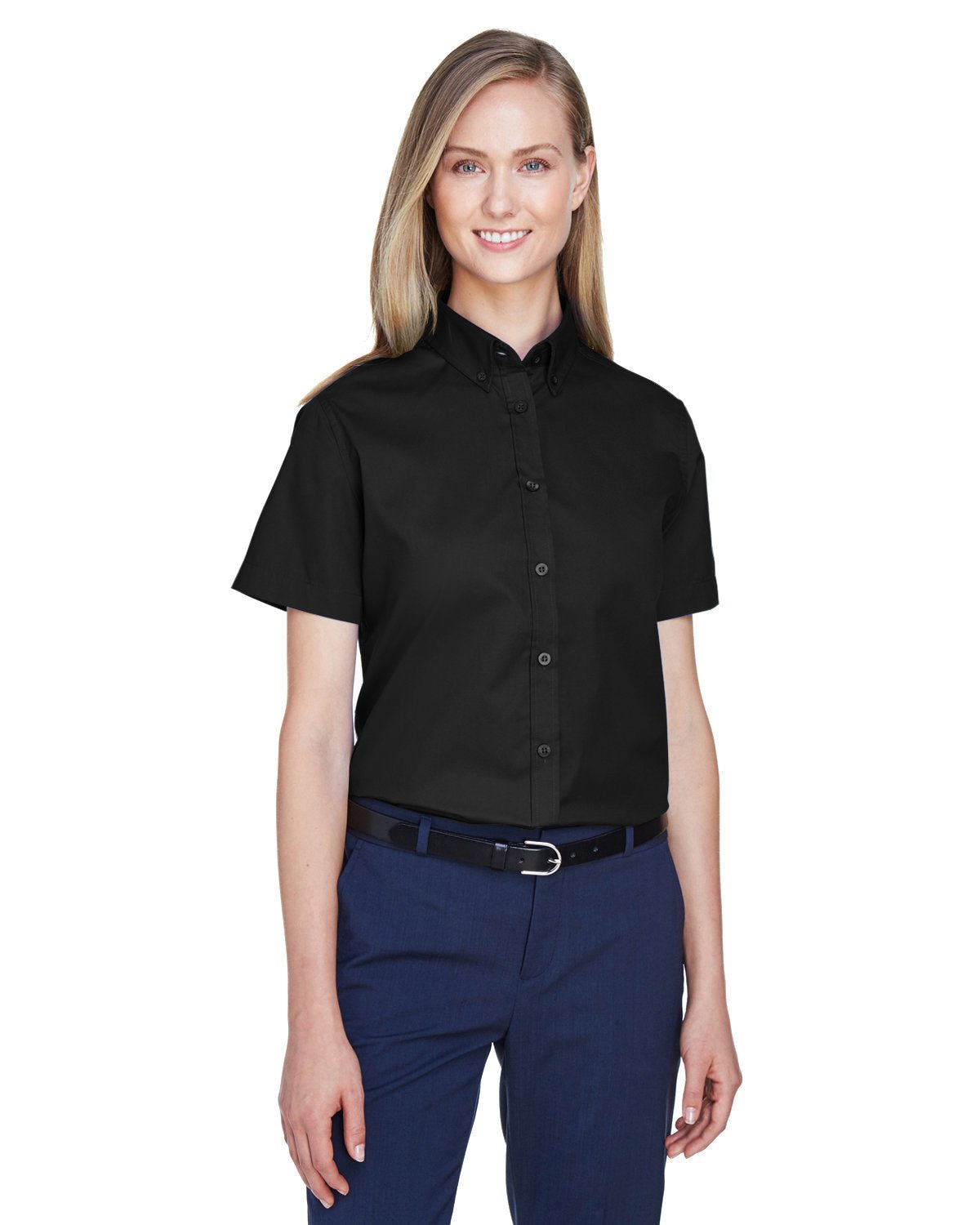Core 365 78194 Ladies' Optimum Short-Sleeve Twill Shirt - Custom Decorated