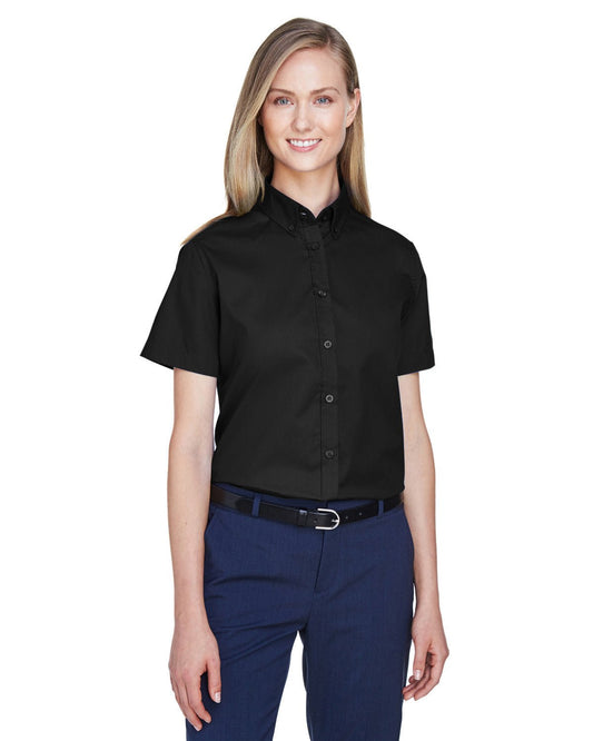 Core 365 78194 Ladies' Optimum Short-Sleeve Twill Shirt - Custom Decorated