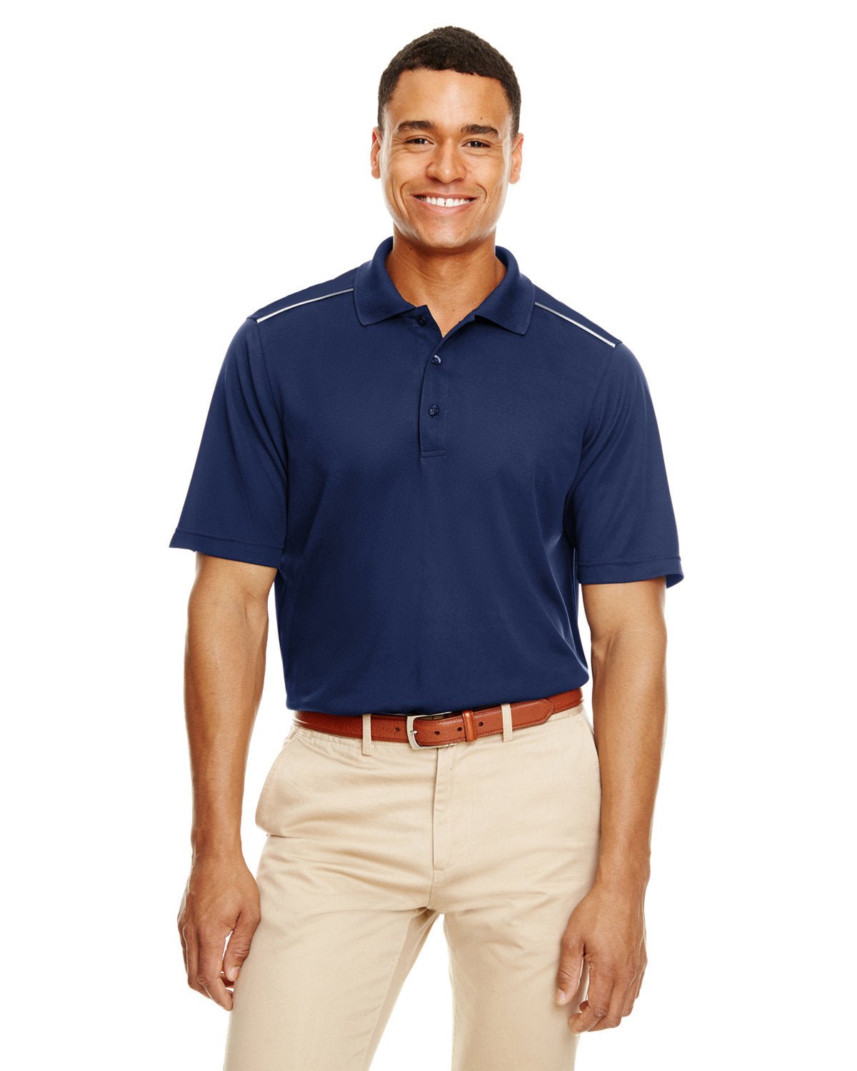 Core 365 88181R Men's Radiant Performance Pique Polo withReflective Piping