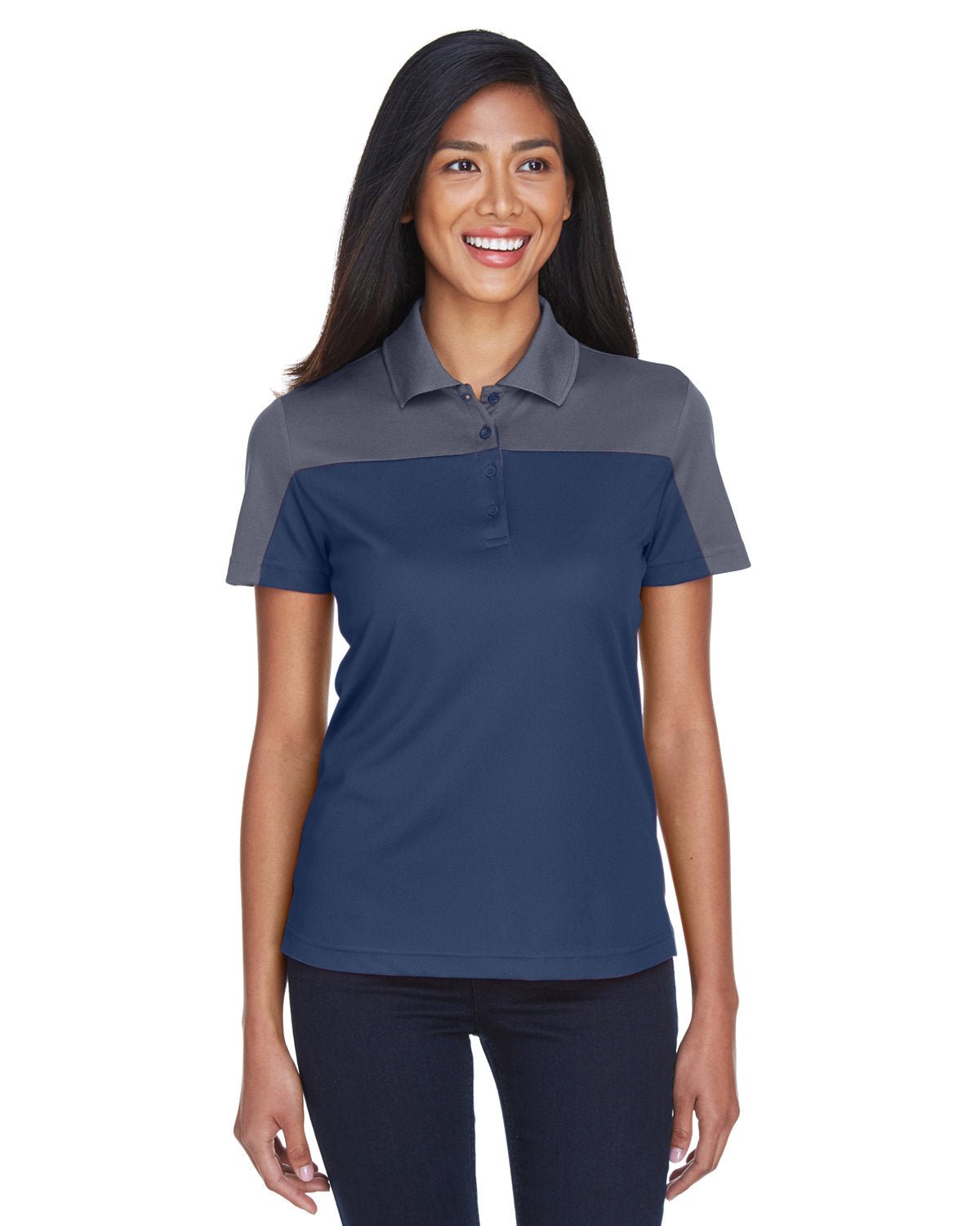 Core 365 CE101W Ladies' Balance Colorblock Performance Pique Polo