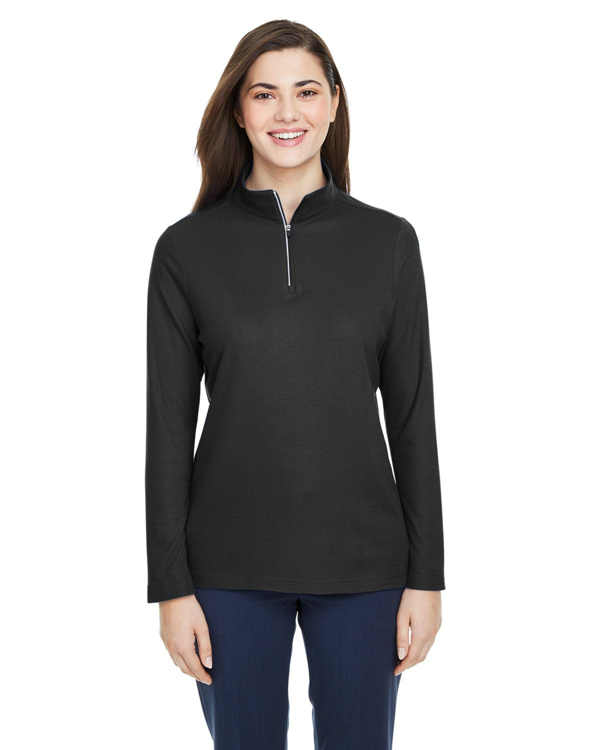 Core 365 CE405W Ladies' Fusion ChromaSoft Pique Quarter-Zip - Custom Decorated