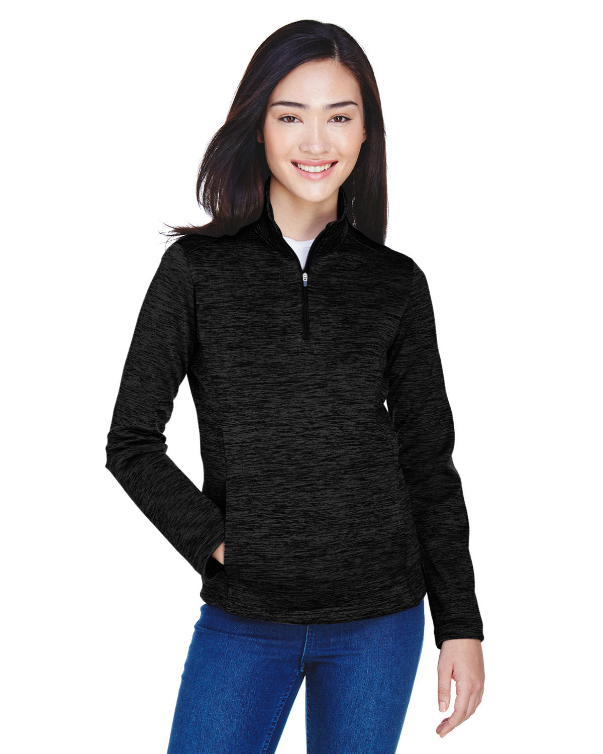 Devon & Jones DG798W Ladies' Newbury Mlange Fleece Quarter-Zip - Custom Decorated