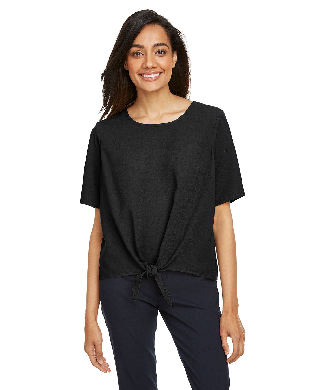 Devon & Jones DP617W Ladies' Perfect Fit Tie-Front Blouse - Custom Decorated