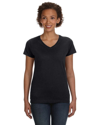 LAT 3507 Ladies' V-Neck Fine Jersey T-Shirt - Custom Decorated