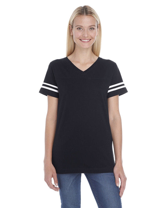LAT 3537 Ladies' Football T-Shirt - Custom Decorated
