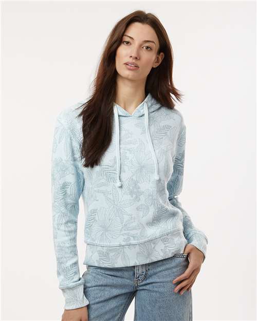 MV Sport W24105 Women's Maddie Floral Print Hooded Sweatshirt - Custom Decorated