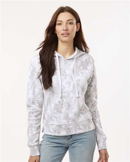 MV Sport W24105 Women's Maddie Floral Print Hooded Sweatshirt