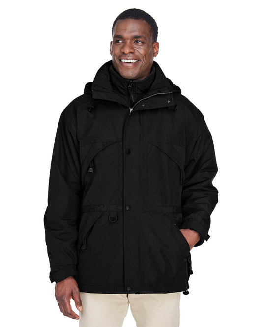 North End 88007 Adult 3-in-1 Parka with Dobby Trim - Custom Decorated
