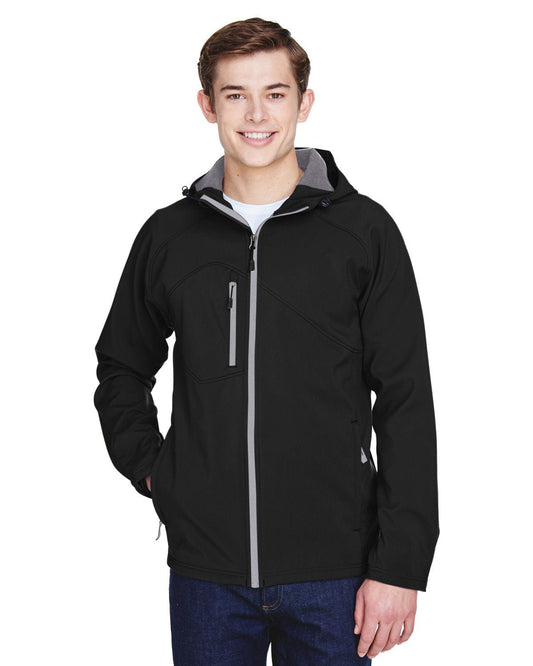 North End 88166 Men's Prospect Two-Layer Fleece Bonded Soft Shell Hooded Jacket - Custom Decorated