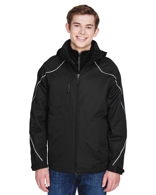 North End 88196 Men's Angle 3-in-1 Jacket with Bonded Fleece Liner - Custom Decorated