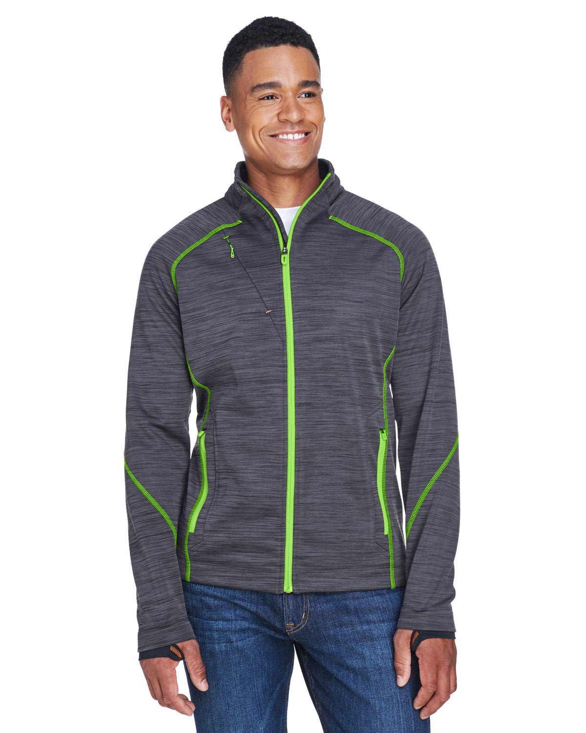 North End 88697 Men's Flux Mlange Bonded Fleece Jacket - Custom Decorated