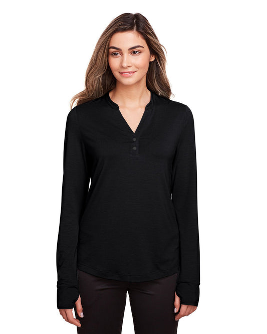 North End NE400W Ladies' Jaq Snap-Up Stretch Performance Pullover - Custom Decorated