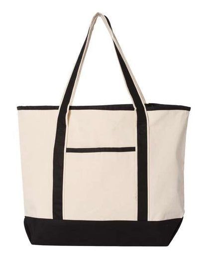 Q-Tees Q1500 34.6L Large Canvas Deluxe Tote - Custom Decorated