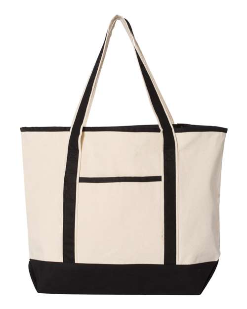 Q-Tees Q1500 34.6L Large Canvas Deluxe Tote - Custom Decorated