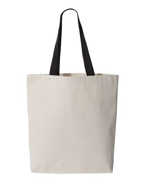 Q-Tees Q4400 11L Canvas Tote with Contrast-Color Handles - Custom Decorated