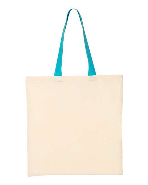 Q-Tees QTB6000 Economical Tote with Contrast-Color Handles