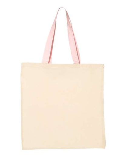 Q-Tees QTB6000 Economical Tote with Contrast-Color Handles