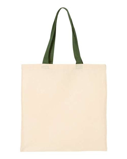 Q-Tees QTB6000 Economical Tote with Contrast-Color Handles