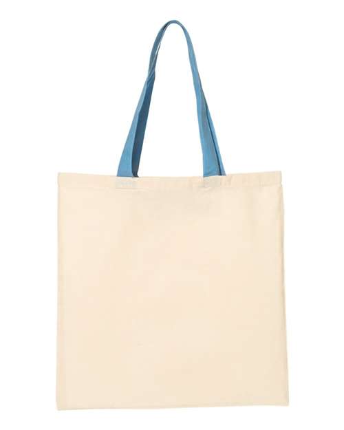 Q-Tees QTB6000 Economical Tote with Contrast-Color Handles