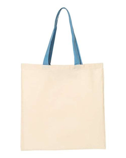 Q-Tees QTB6000 Economical Tote with Contrast-Color Handles