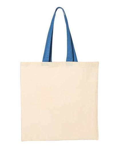 Q-Tees QTB6000 Economical Tote with Contrast-Color Handles
