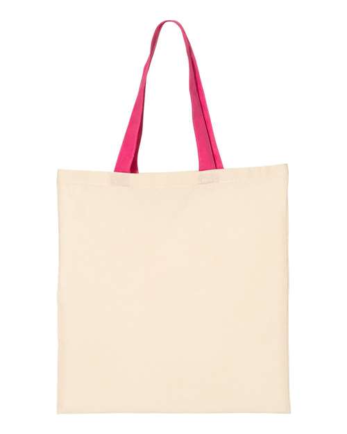 Q-Tees QTB6000 Economical Tote with Contrast-Color Handles