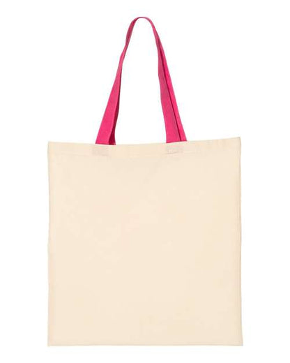 Q-Tees QTB6000 Economical Tote with Contrast-Color Handles