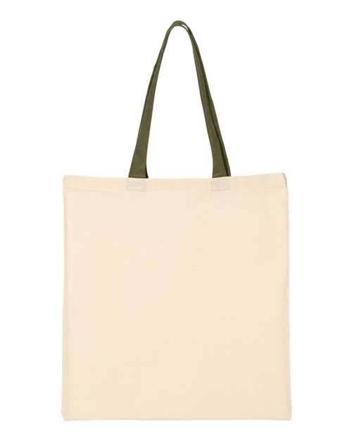 Q-Tees QTB6000 Economical Tote with Contrast-Color Handles - Custom Decorated
