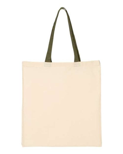 Q-Tees QTB6000 Economical Tote with Contrast-Color Handles - Custom Decorated