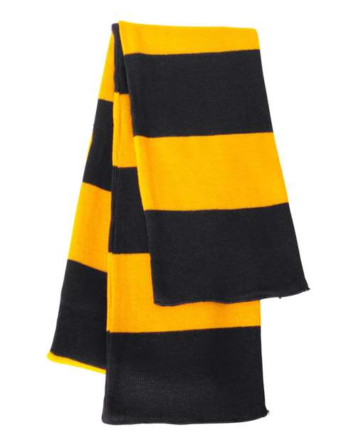 Sportsman SP02 Rugby-Striped Knit Scarf - Custom Decorated