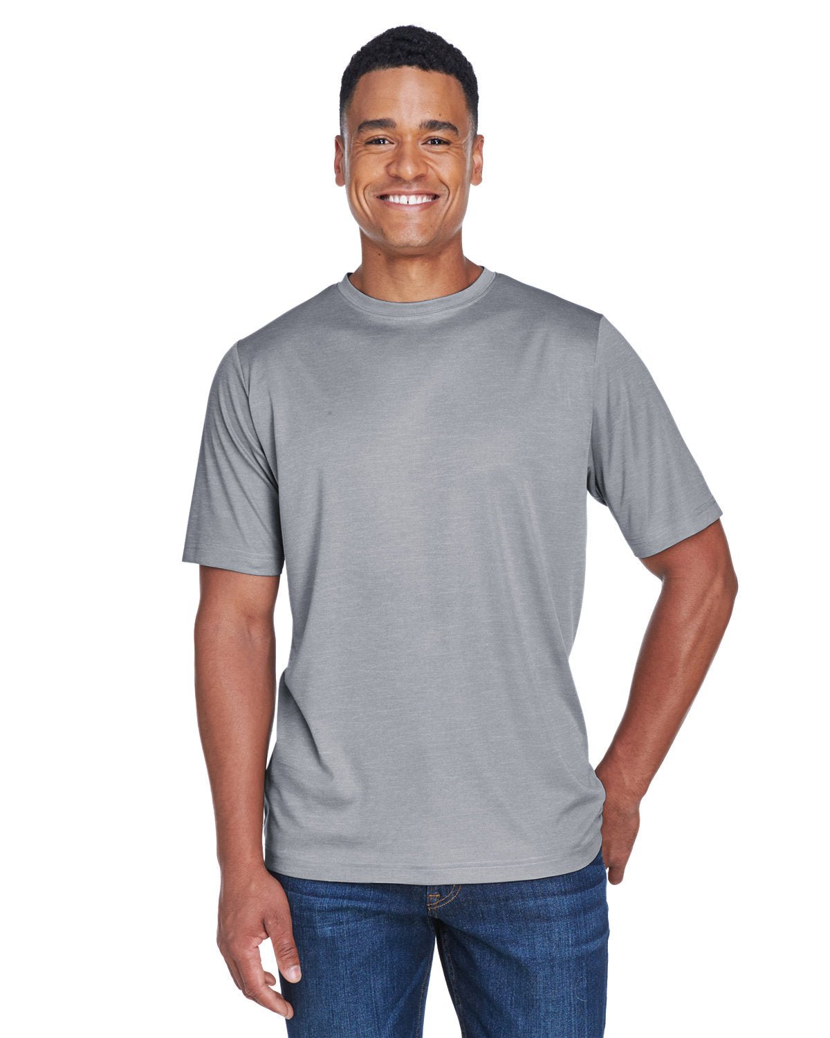 Team 365 TT11H Men's Sonic Heather Performance T-Shirt - Custom Decorated