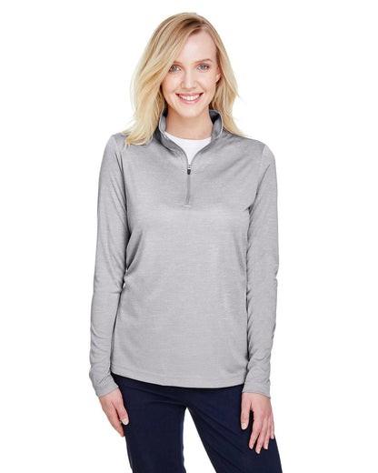 Team 365 TT31HW Ladies' Zone Sonic Heather Performance Quarter-Zip - Custom Decorated