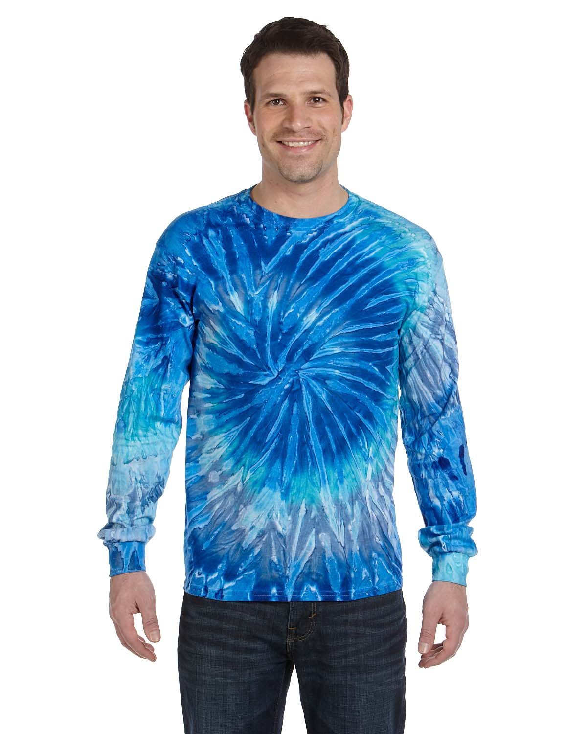 Tie-Dye CD2000 Adult 5.4 oz. 100% Cotton Long-Sleeve T-Shirt - Custom Decorated