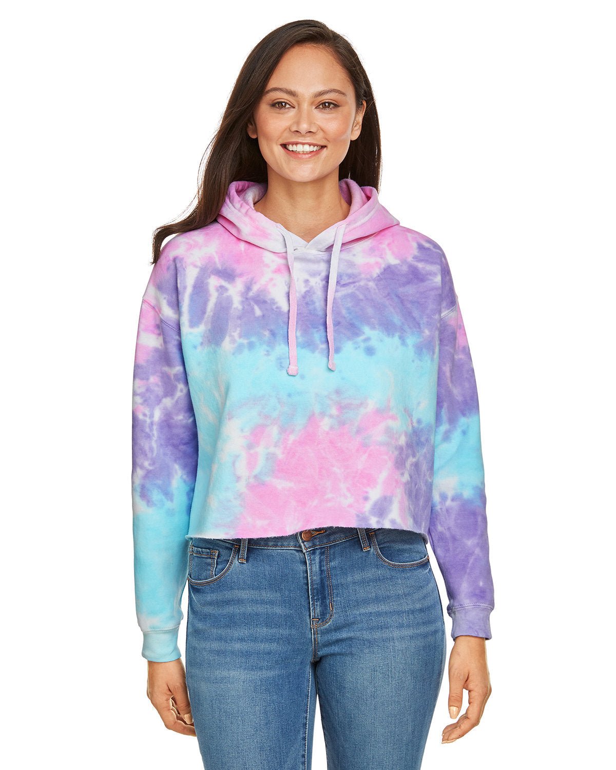 Tie-Dye CD8333 Ladies' Cropped Hooded Sweatshirt - Custom Decorated
