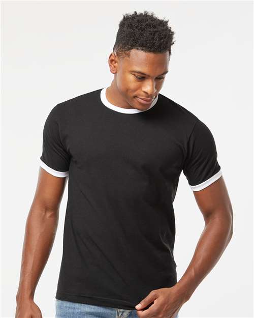 Tultex 246 Fine Jersey Ringer T-Shirt - Custom Decorated