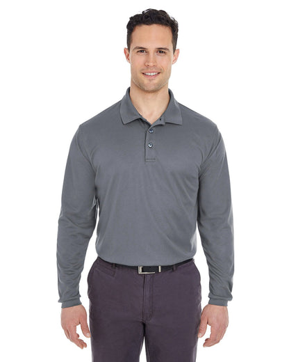 UltraClub 8210LS Adult Cool & Dry Long-Sleeve Mesh Piqué Polo