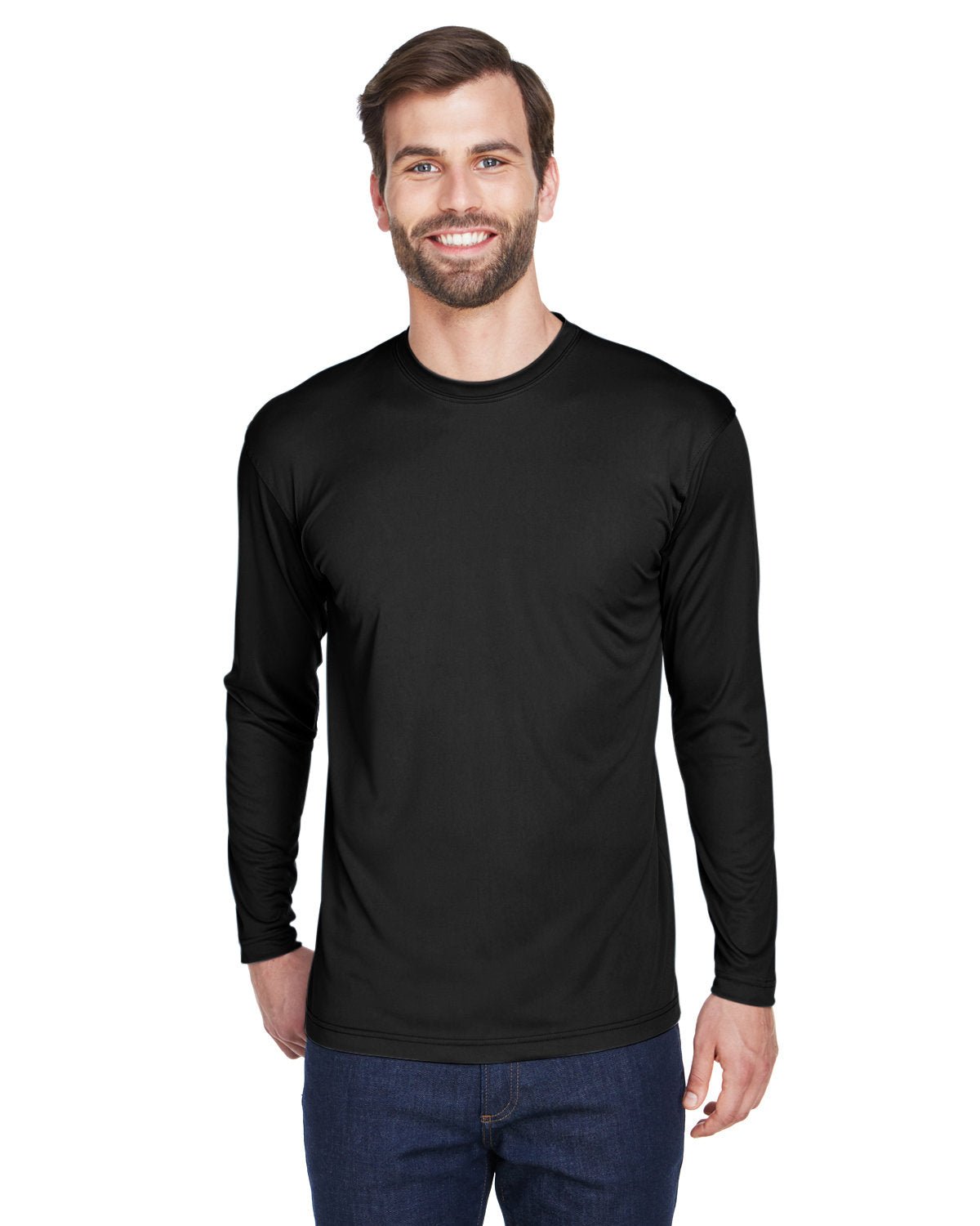 UltraClub 8422 Adult Cool & Dry Sport Long-Sleeve Performance Interlock T-Shirt - Custom Decorated