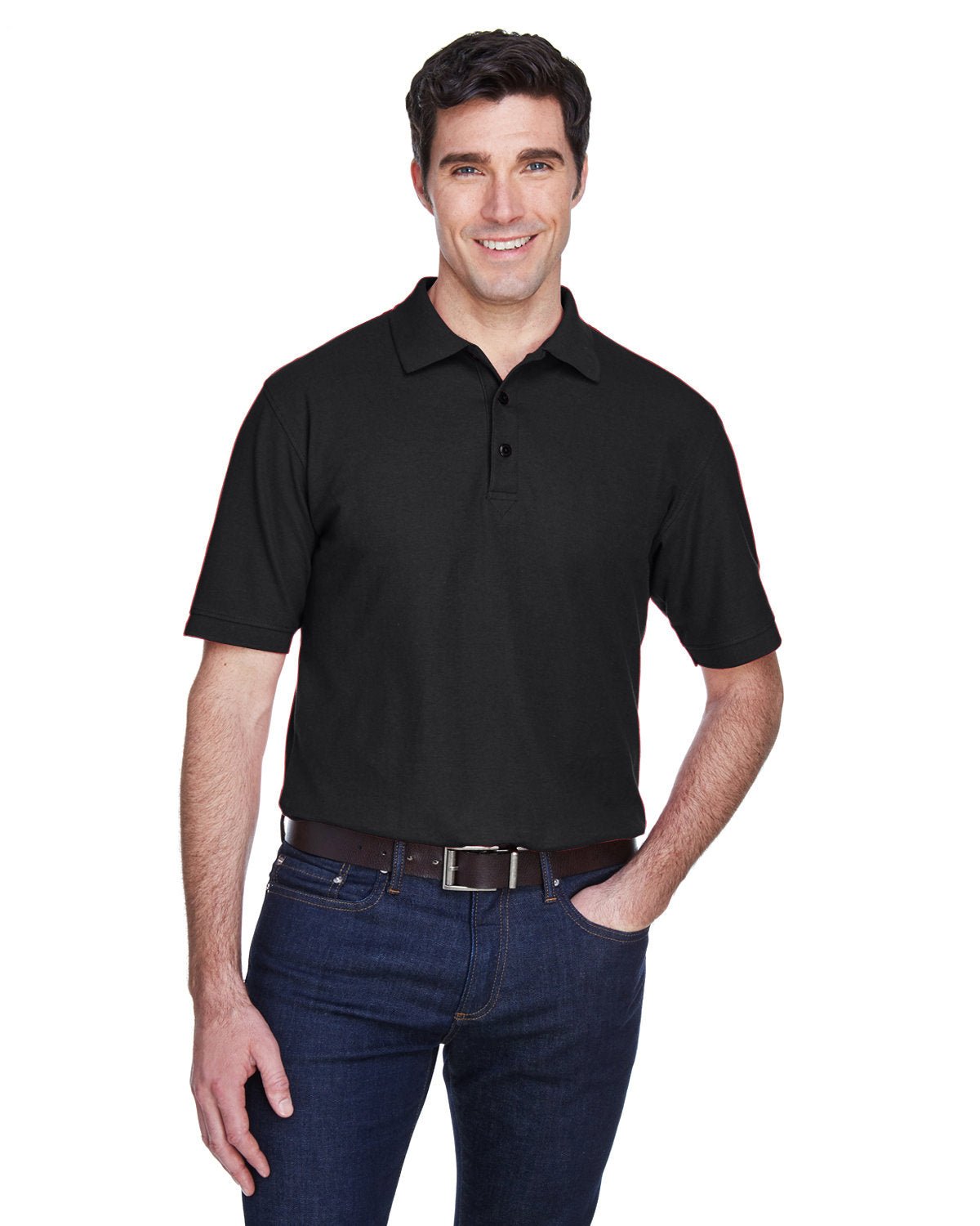 UltraClub 8540 Men's Whisper Piqué Polo - Custom Decorated