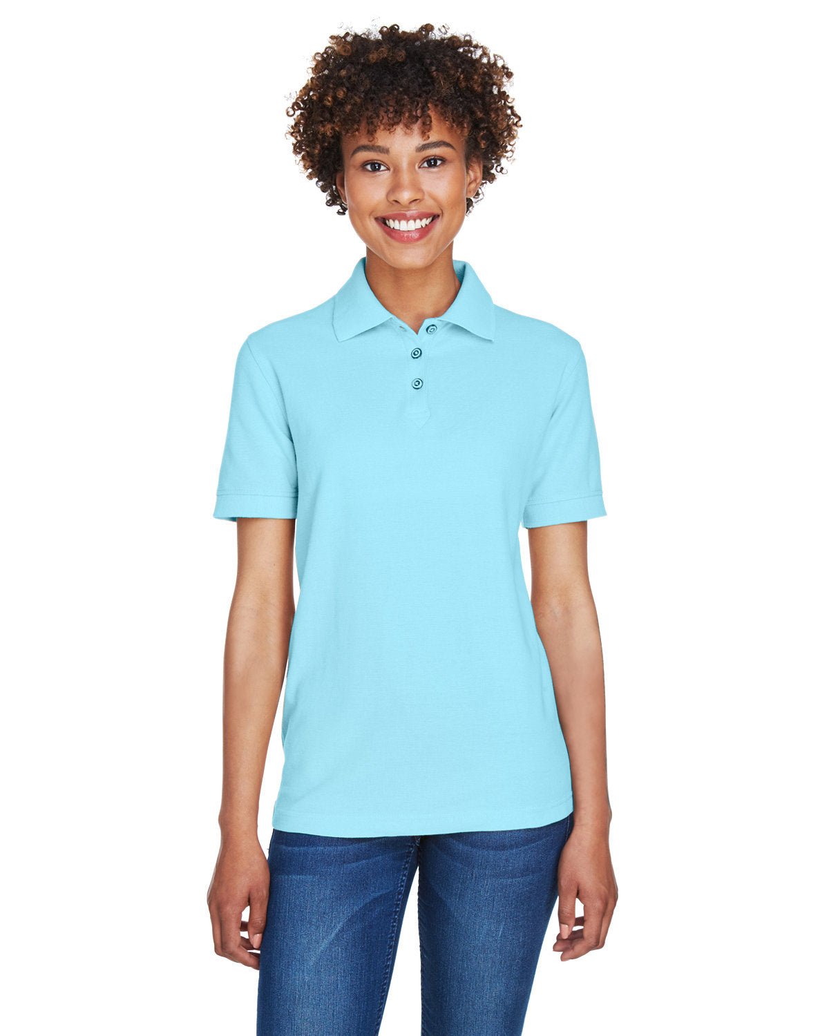 UltraClub 8541 Ladies' Whisper Piqué Polo - Custom Decorated